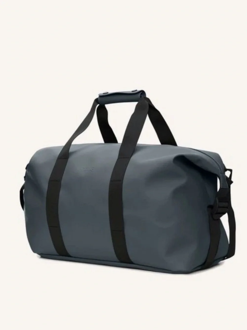 Rains Gray Duffel Bag with Black Straps - Waterproof Travel Holdall